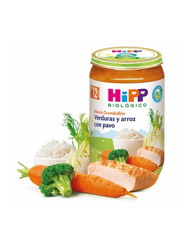 Hipp Potito bio verduras y arroz con pavo 250 gr.