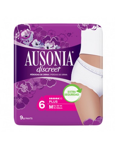 Ausonia Discreet Pants Pérdidas de Orina Talla M 9 Uds