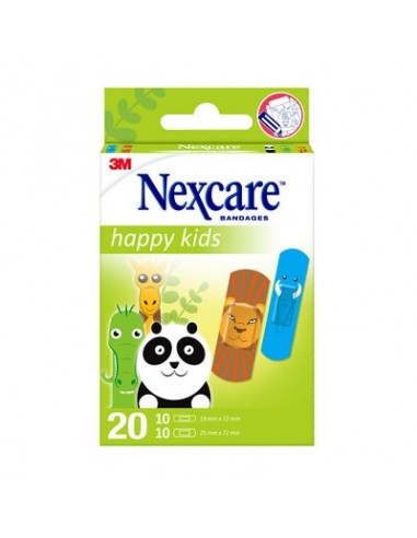 3M Nexcare Happy Kids Animals tiras surtidas 20 uds