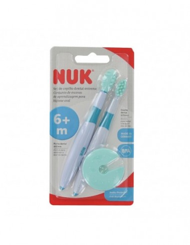 NUK Set de Cepillo Dental Infantil Entrena 6m+