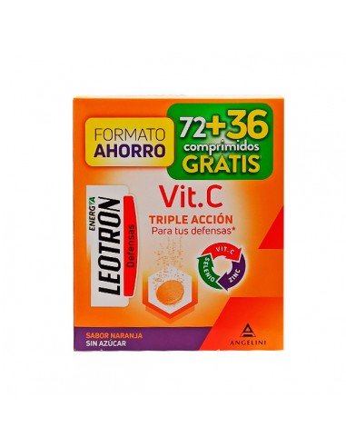 Leotron Vitamina C Triple Accion 72+36 comp efervescentes