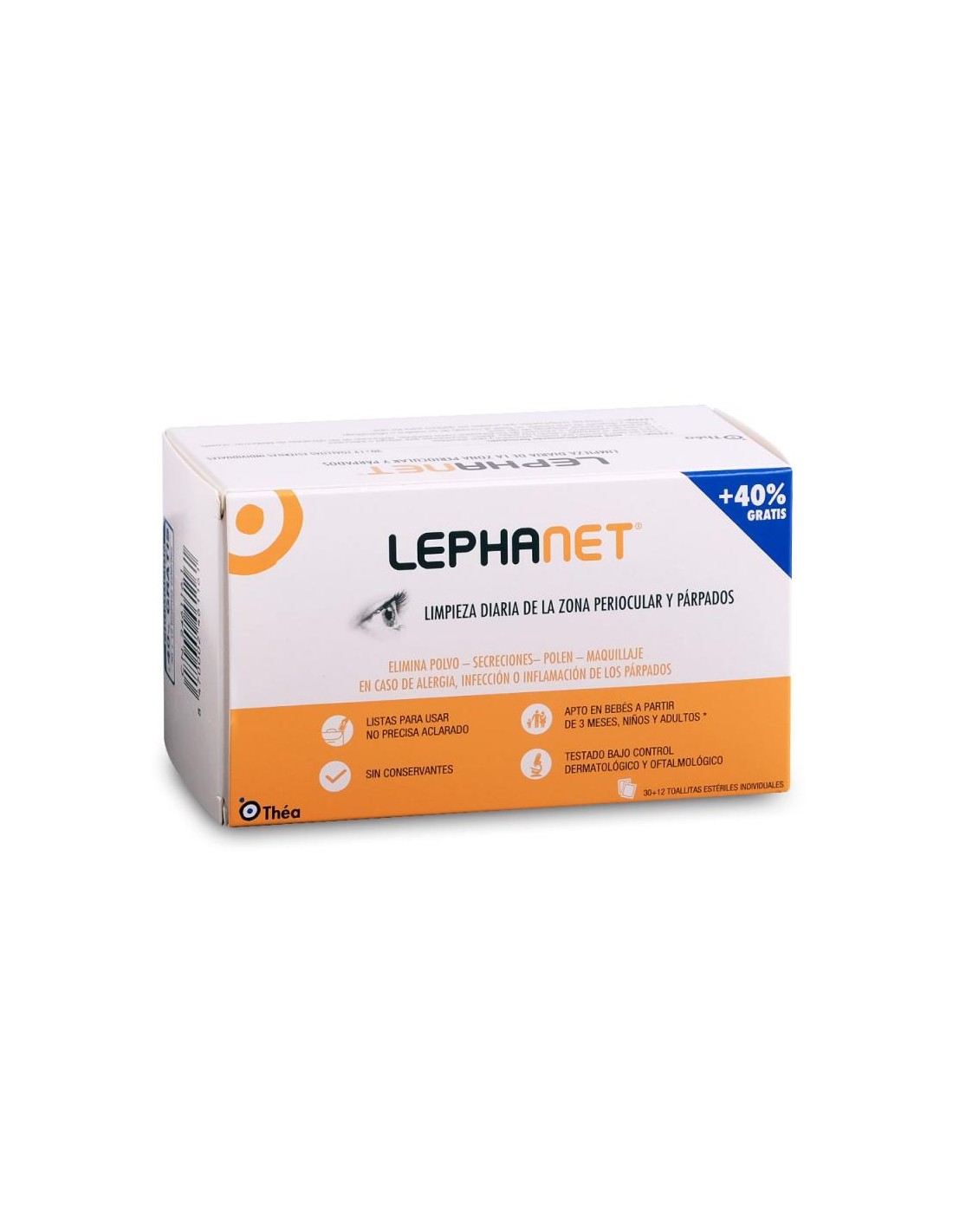 Farmacia Fuentelucha  Lephanet 30 toallitas limpiadoras ojos + 12 gratis