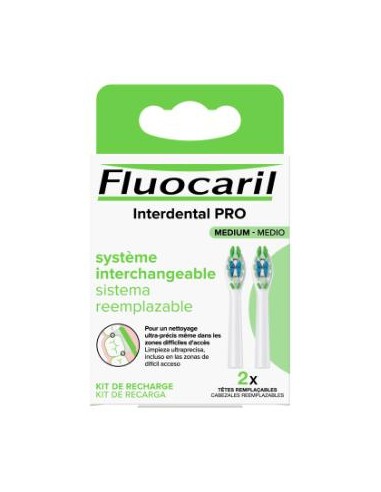 Fluocaril Cabezales de cepillo de dientes Interdental PRO Medio 2 Uds