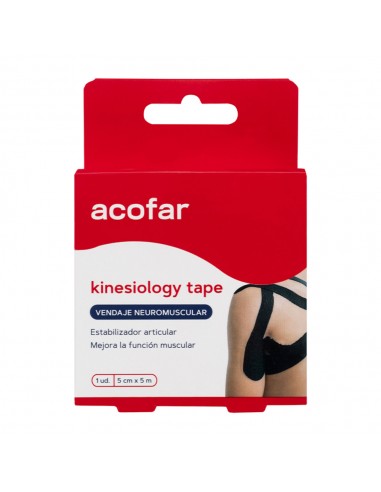 Acofar Kinesiology tape vendaje 5cmx5m Negro