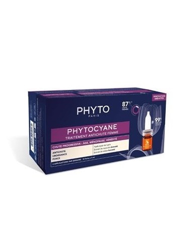 Phytocyane Tratamiento Anticaída Mujer Caída Progresiva 12 Ampollas x 5ml