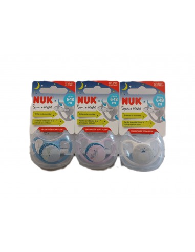 NUK Chupete Space Night Silicona 6-18 meses 1Ud