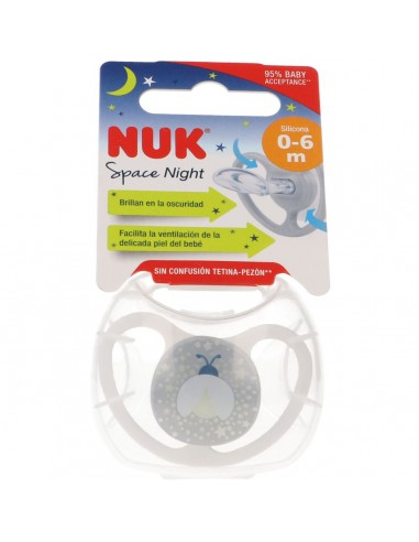 NUK Chupete Space Night Silicona 0-6 meses 1Ud