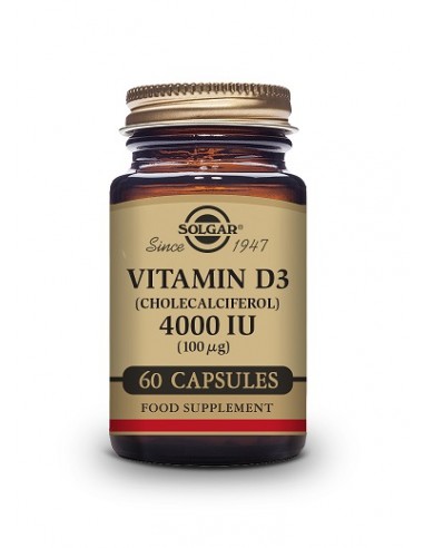 Vitamina D3 4000 UI 100 μg Solgar 60 capsulas vegetales