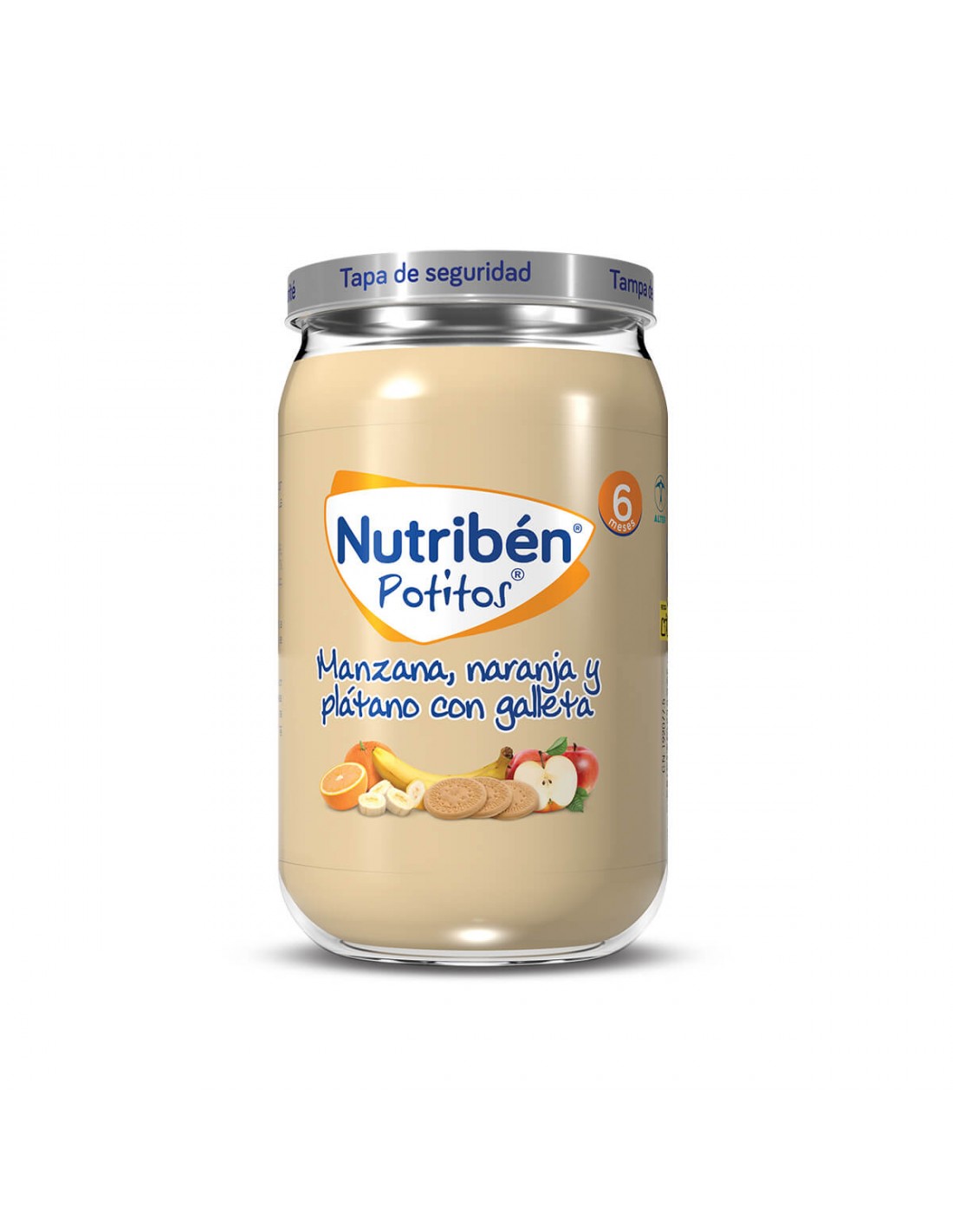 Farmacia Fuentelucha  Nutribén Potitos Manzana, Naranja, Plátano y Galleta  235gr