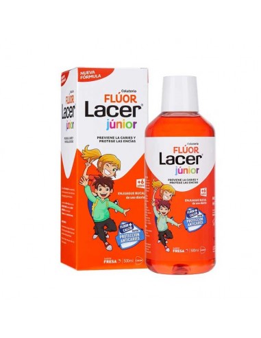 Lacer Colutorio Junior Flúor Diario 0,05% fresa 500 ml
