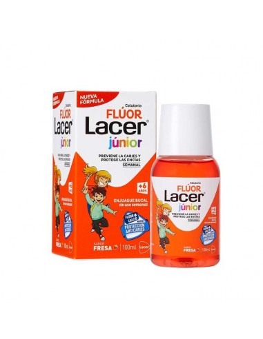 Lacer Junior Colutorio Fluor Semanal 0,2 % fresa 100 ml