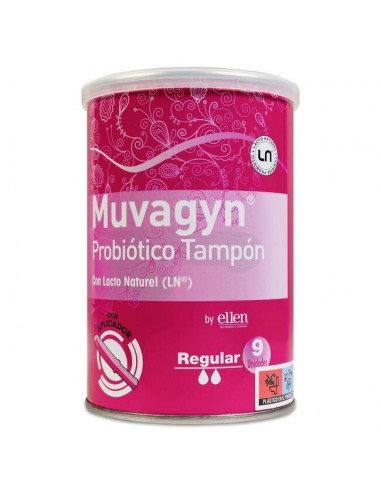 Muvagyn Tampón Probiótico Regular 9Uds + Aplicador