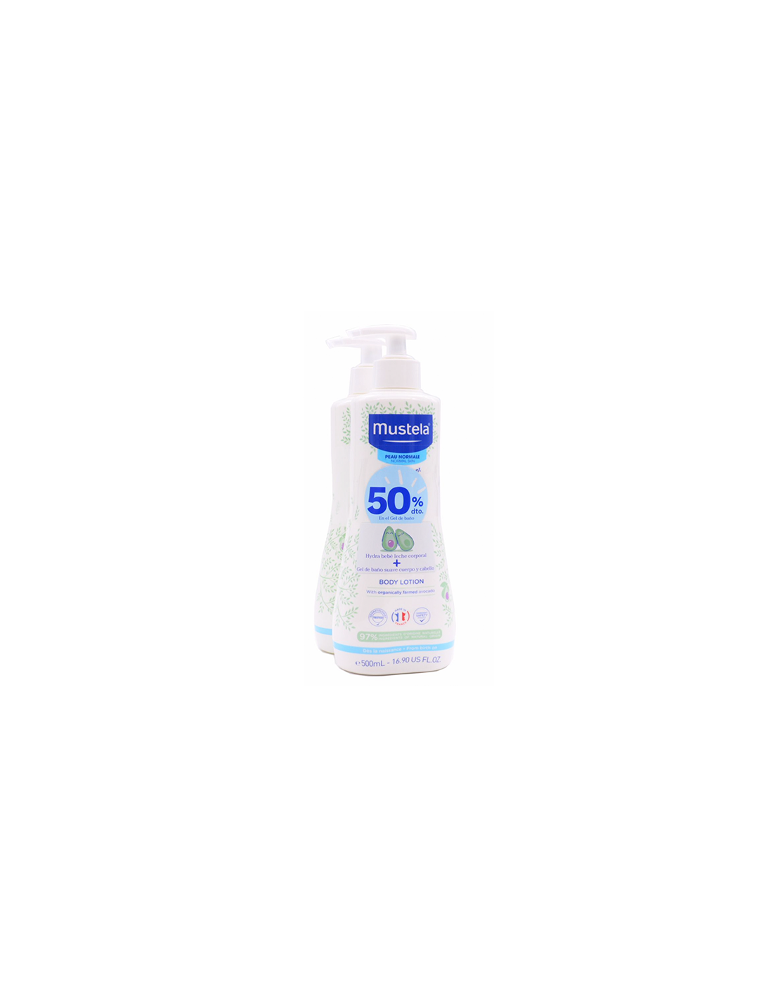 Farmacia Fuentelucha  Mustela Gel de Baño 500ml + Hydra Bebé 500 ml