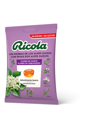 Ricola Caramelos Sin Azucar Flores de Saúco, Bolsa 70 gr