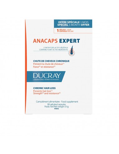 Ducray Anacaps Expert Pérdida de Cabello Crónica 90 Cápsulas