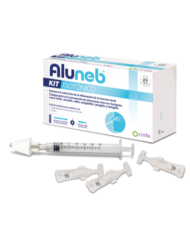 Aluneb Kit Isotónico 15 Viales 4 ml + Dispositivo Nebulización Nasal