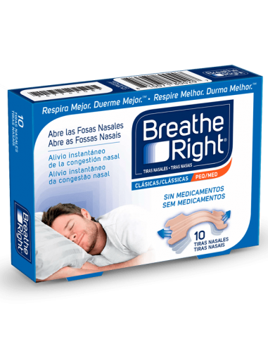 Breathe Right tiras nasales peq/med 10 unidades