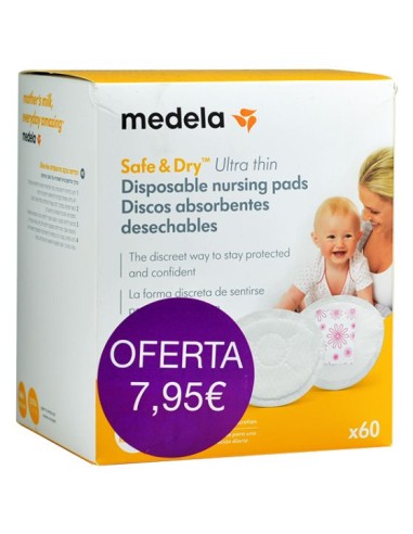 Medela Discos absorbentes Safe&Dry Ultra thin 60 Uds