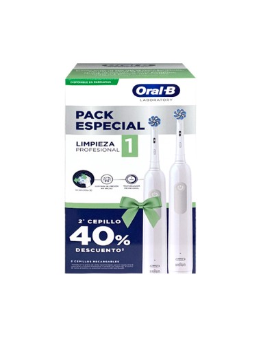 Farmacia Fuentelucha  Oral B Pack 2 Cepillos Electrico Limpieza