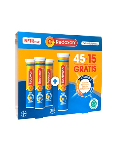 Redoxon Extra Defensas 45 + 15 Comprimidos Efervescentes