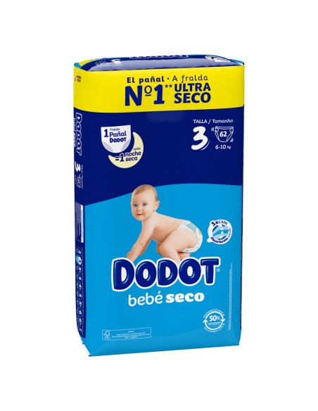 Farmacia Fuentelucha  Dodot Pañal Bebé-Seco Talla 3 (6-10 kg) 62 Uds