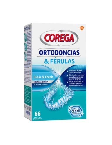 Corega Ortodoncias y Férulas 66 Tabletas