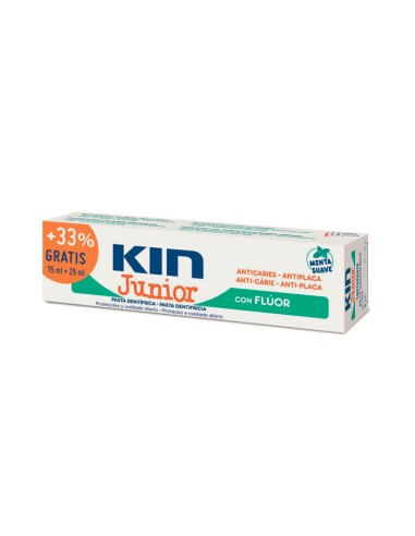 Kin Fluor Junior Pasta Dentífrica Anticaries 75ml + 25ml
