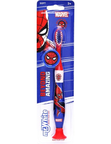 Mr. White Spiderman Cepillo Dental Con Tapón