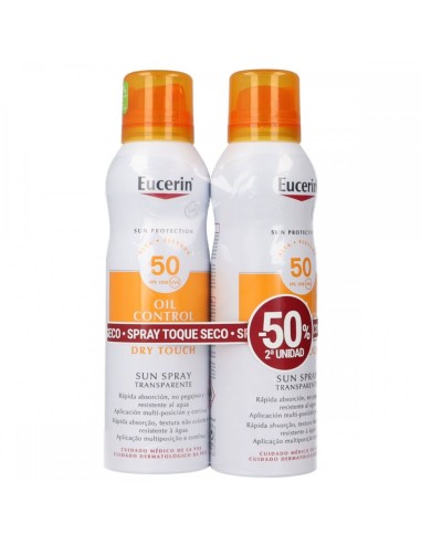 Eucerin Duplo Oil Control Sun Spray Dry Touch 2 x 200 ml 2ª Unidad 50%