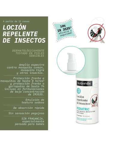 Suavinex Loción Repelente de Insectos Pediatric +12 M 100 ml