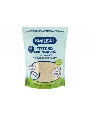 Smileat Papilla Ecológica Cereales sin Gluten con Quinoa 200 g