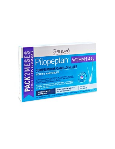 Pilopeptan Woman 5 Alfa R Pack 2 Meses 60 comp + regalo 30ml Serum Reparador