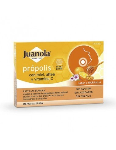 Juanola Propolis Miel Altea y Vitamina C 24 Pastillas