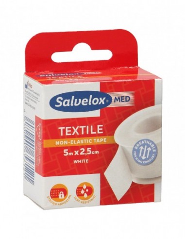 Esparadrapo Salvelox textil blanco 5 x 2,5