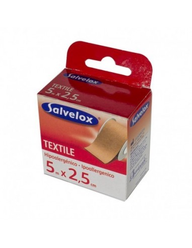 Esparadrapo Salvelox textil carne 5 x 2,5