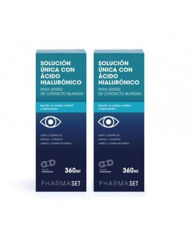 Pharmaset Solución única con Ácido Hialurónico  2x360 ml