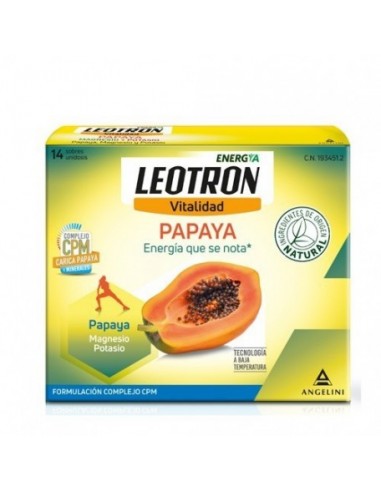 Leotron Papaya Magnesio Potasio 14 sobres