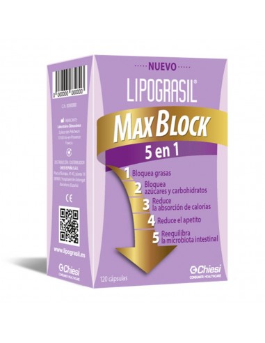 Lipograsil Max Block 5 en 1,120 cápsulas