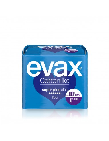 Compresas Evax Cottonlike Super Plus con Alas 10 Uds